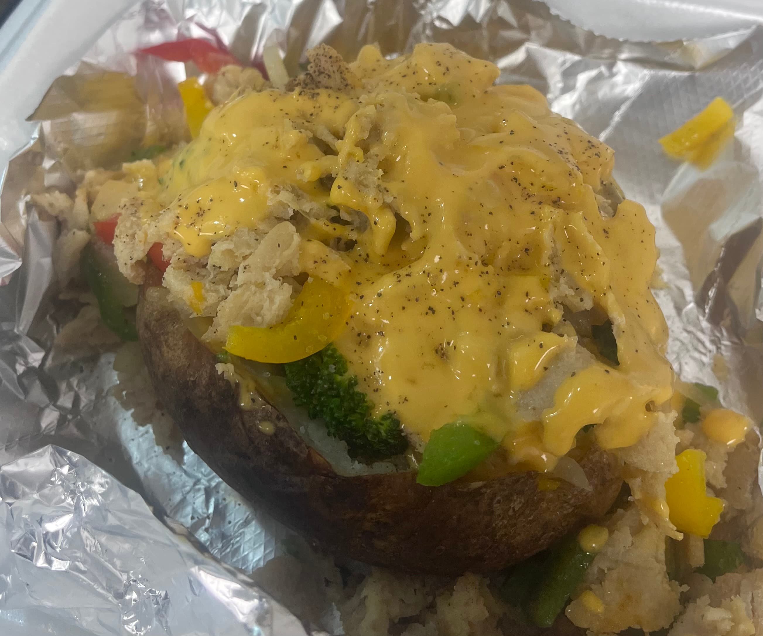 Chef's Rasta Pasta loaded potato