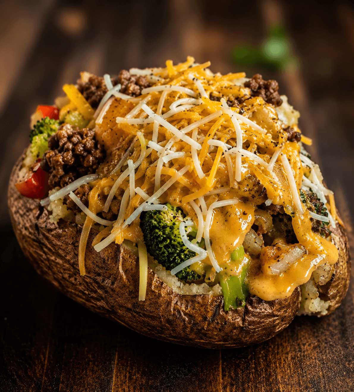 Roasted garlic and broccoli potato